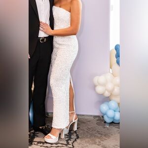 Helsi Leslie Sequin Strapless Gown